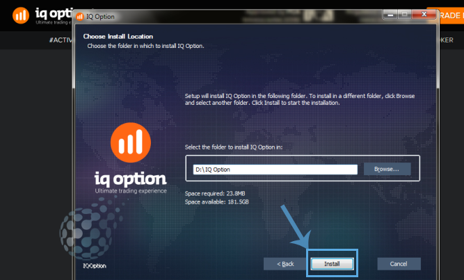 Инсталляция платформы брокера IQ Option